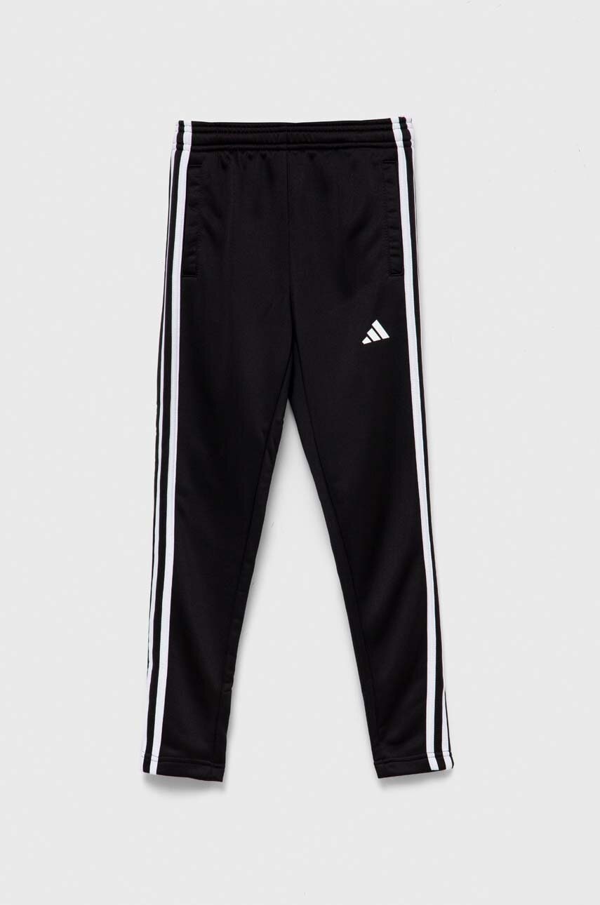 Levně Dětské tepláky adidas černá barva, s aplikací