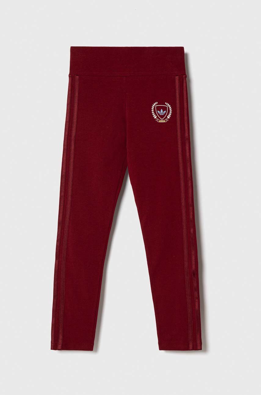 adidas Originals leggins copii culoarea rosu, cu imprimeu