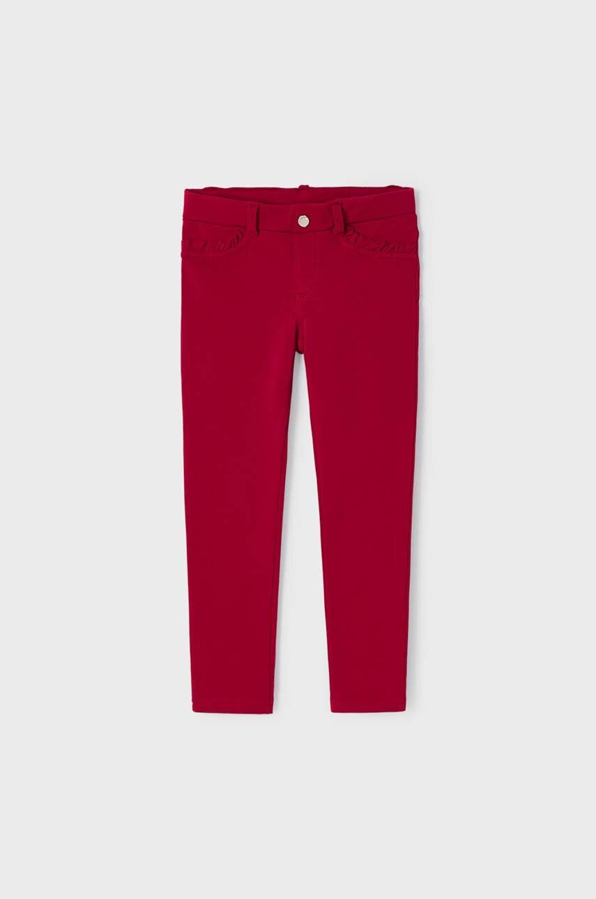 E-shop Dětské kalhoty Mayoral červená barva, hladké