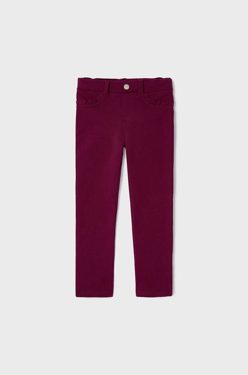 Mayoral Pantaloni Copii Culoarea Bordo, Neted