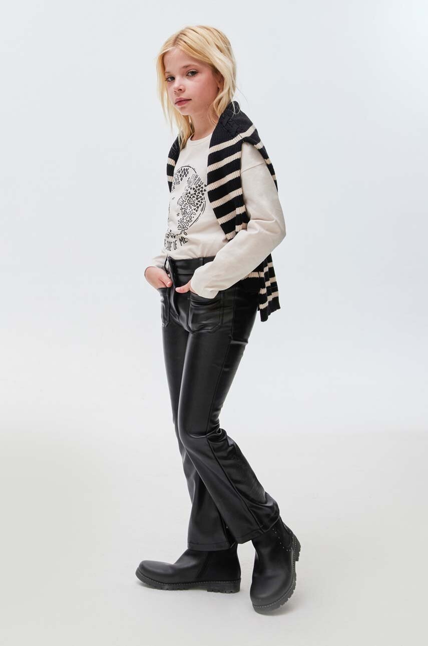 Дитячі штани Mayoral колір бежевий однотонні Дитячі штани Mayoral колір бежевий однотонні