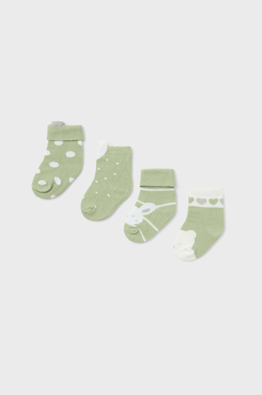 Levně Kojenecké ponožky Mayoral Newborn Gift box 4-pack zelená barva