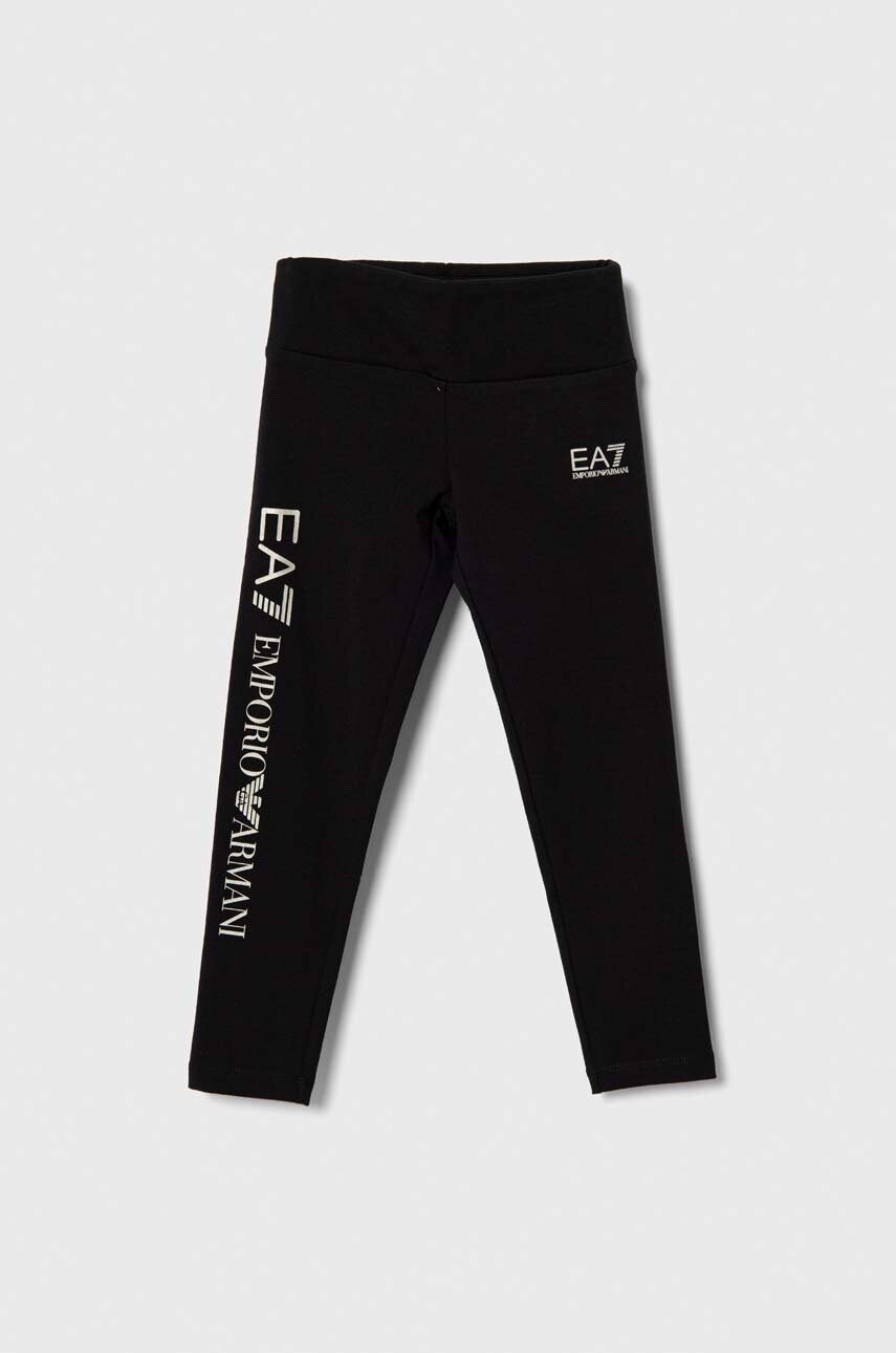 

Детски клин EA7 Emporio Armani в черно с принт, Черен