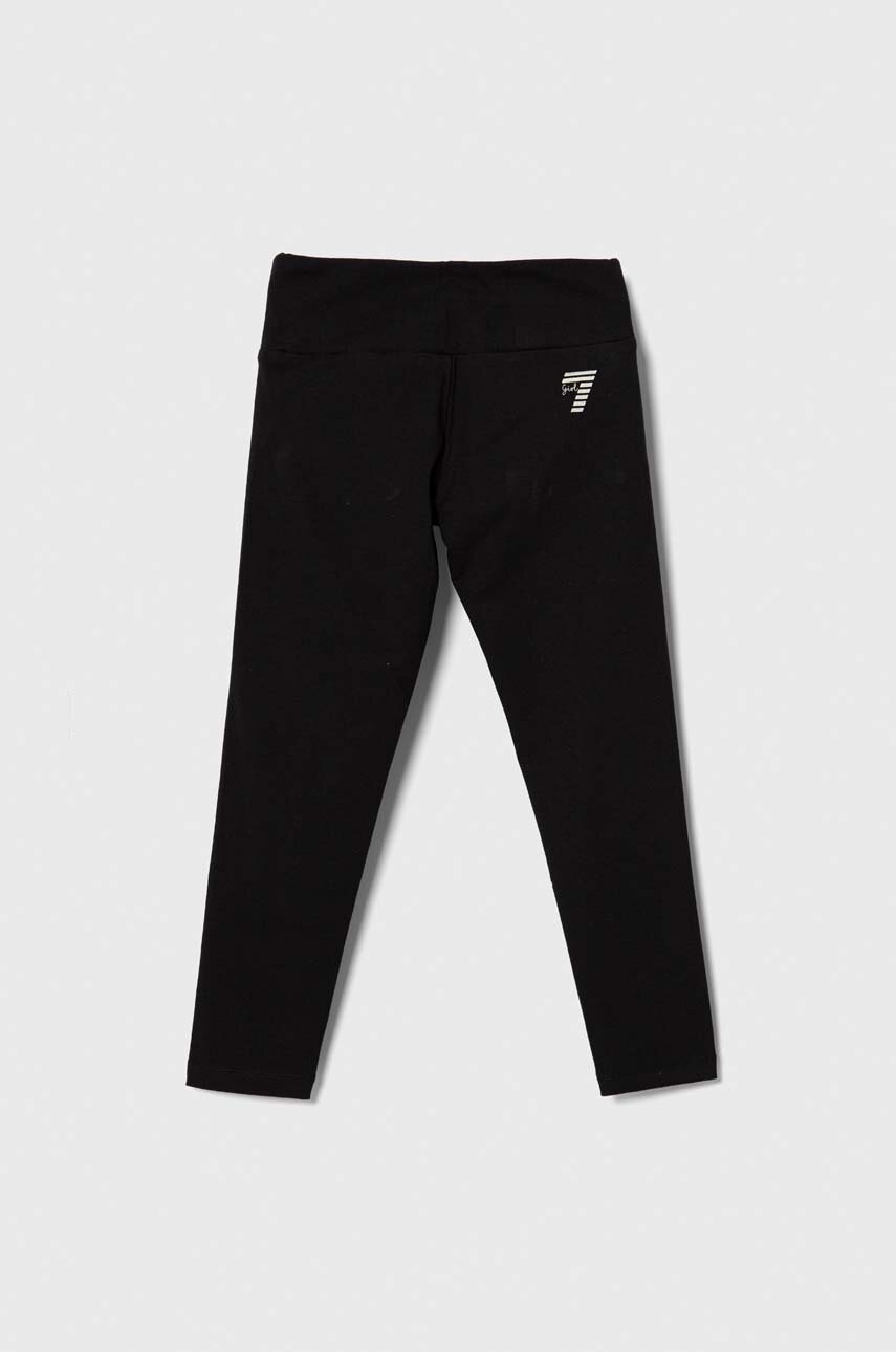 Детские леггинсы EA7 Emporio Armani цвет чёрный с принтом