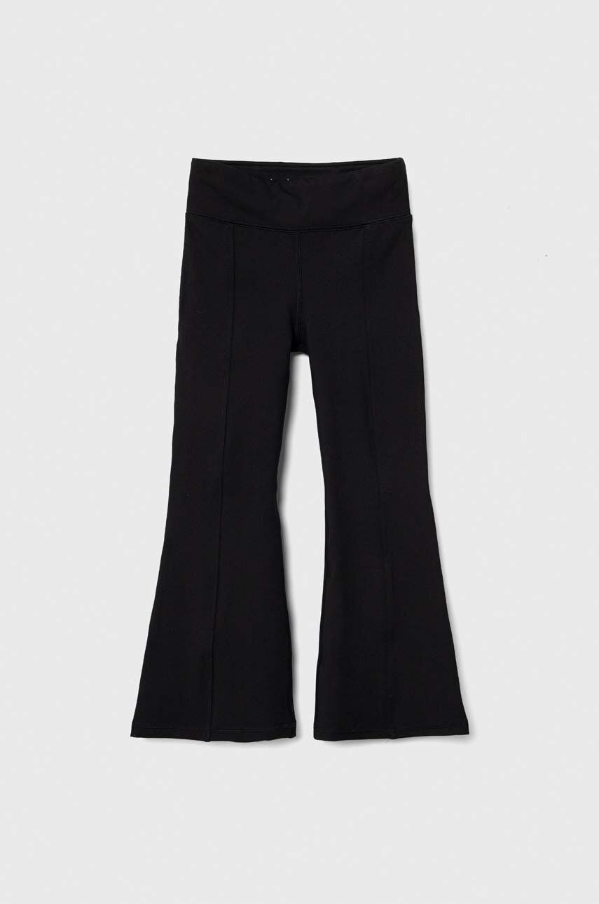 Dětské kalhoty Abercrombie & Fitch černá barva, hladké