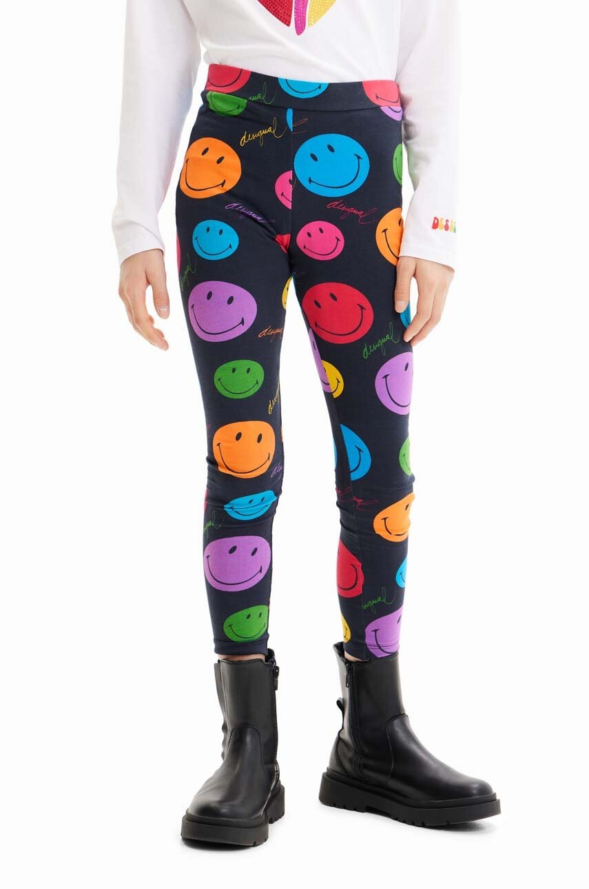 Desigual leggins copii x Smiley culoarea negru, modelator