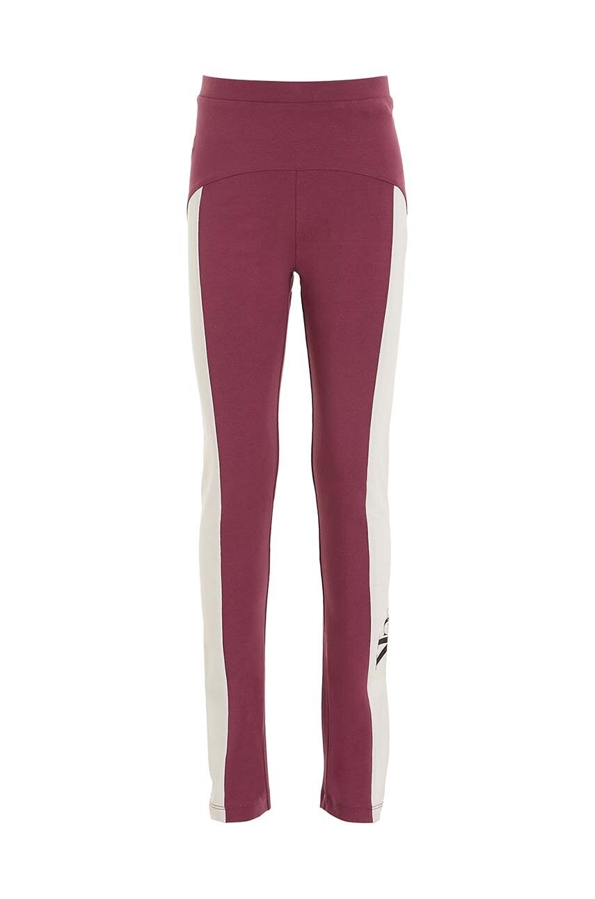 Детские леггинсы Calvin Klein Jeans цвет бордовый с узором Детские леггинсы Calvin Klein Jeans цвет бордовый с узором