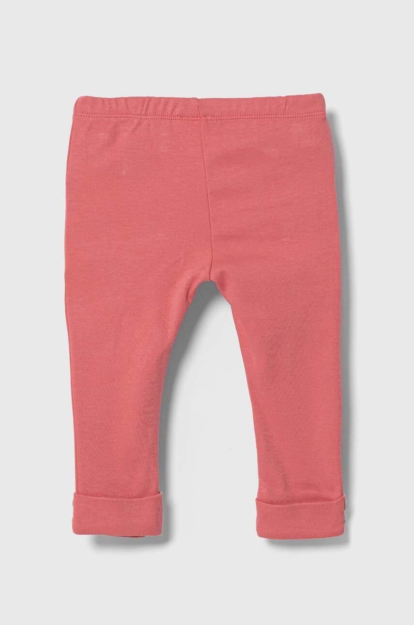 Детские хлопковые леггинсы United Colors of Benetton цвет розовый однотонные