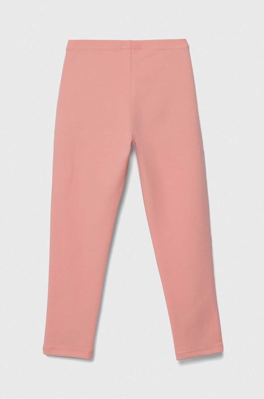 Дитячі легінси United Colors of Benetton колір рожевий однотонні