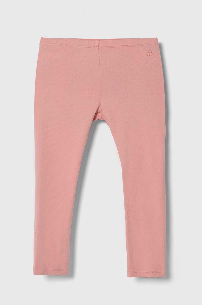 Детские леггинсы United Colors of Benetton цвет розовый однотонные Детские леггинсы United Colors of Benetton цвет розовый однотонные