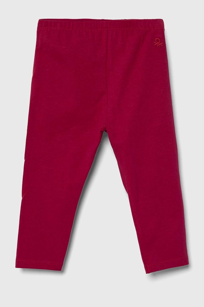 Детские леггинсы United Colors of Benetton цвет розовый однотонные Детские леггинсы United Colors of Benetton цвет розовый однотонные