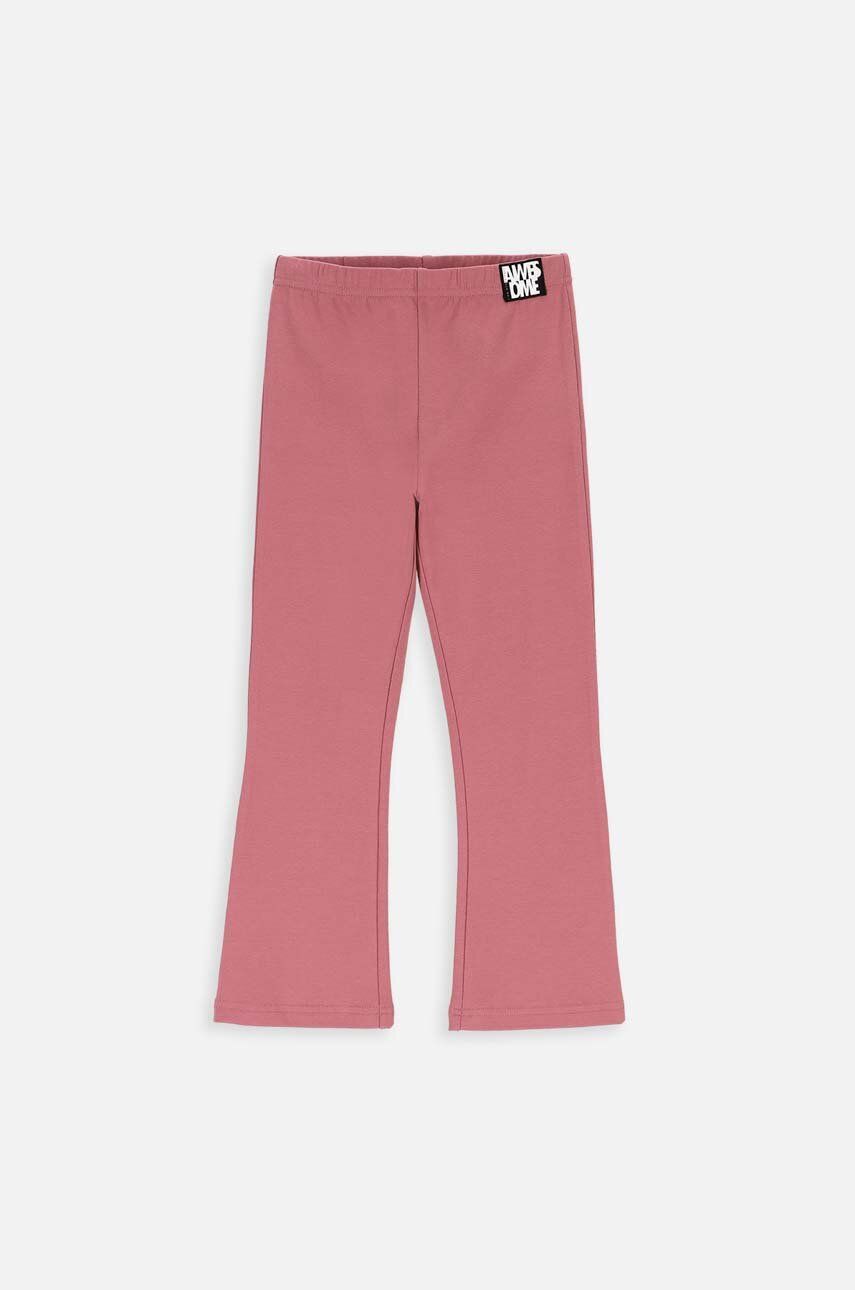 Dětské kalhoty Coccodrillo růžová barva, hladké - růžová - 94 % Bavlna