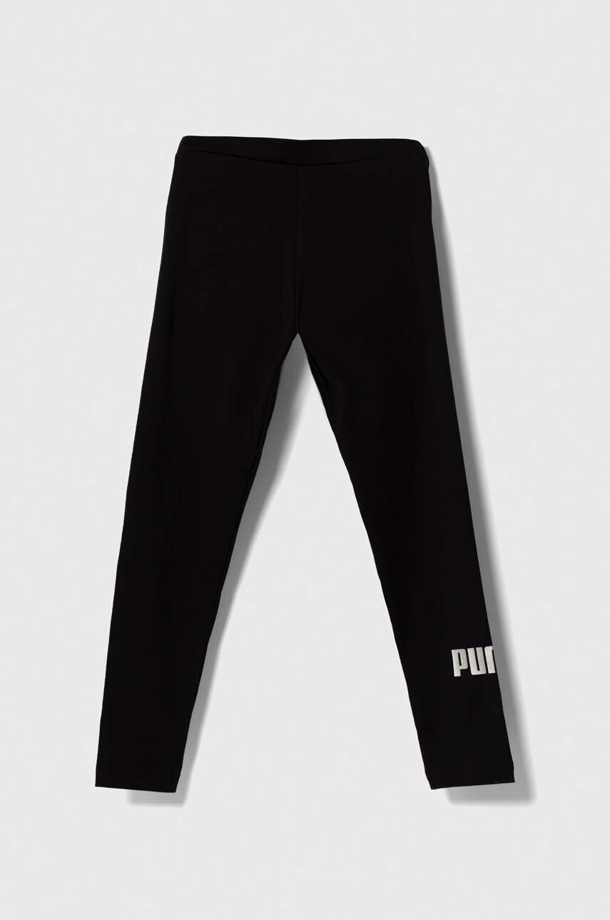 Puma leggins copii ESS+ Logo Leggings G culoarea negru, cu imprimeu