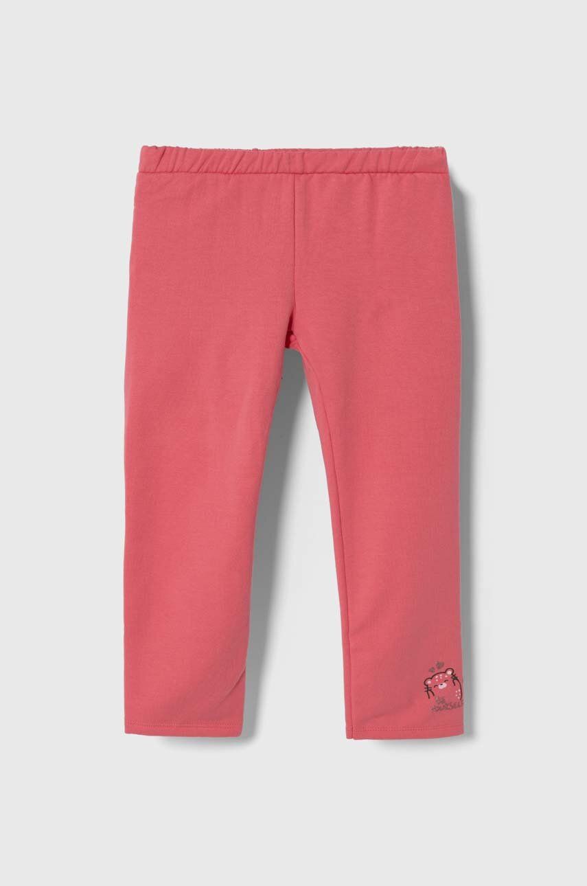 United Colors Of Benetton Pantaloni De Trening Pentru Copii Culoarea Roz, Cu Imprimeu