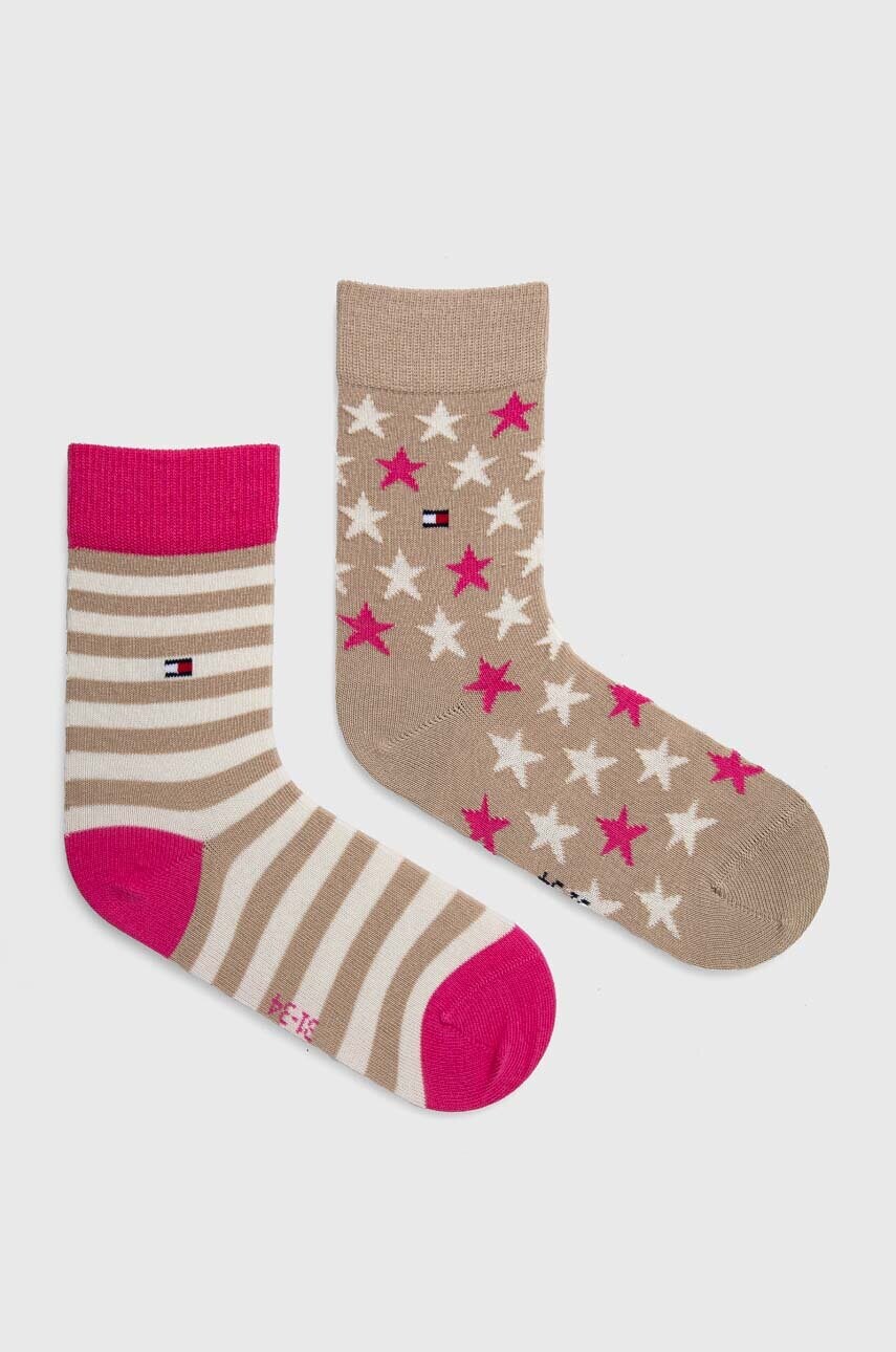 

Дитячі шкарпетки Tommy Hilfiger 2-pack колір рожевий