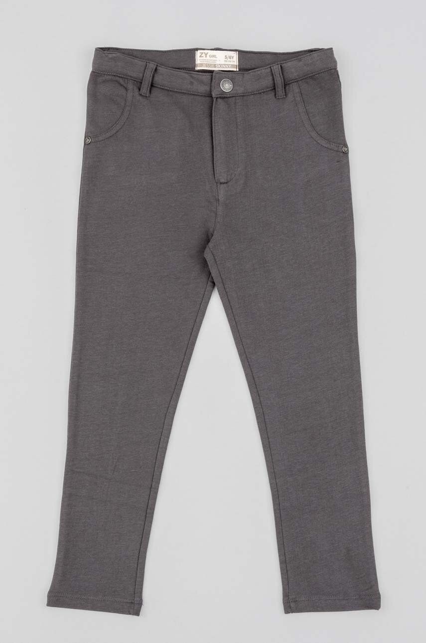 Dětské kalhoty zippy šedá barva, hladké