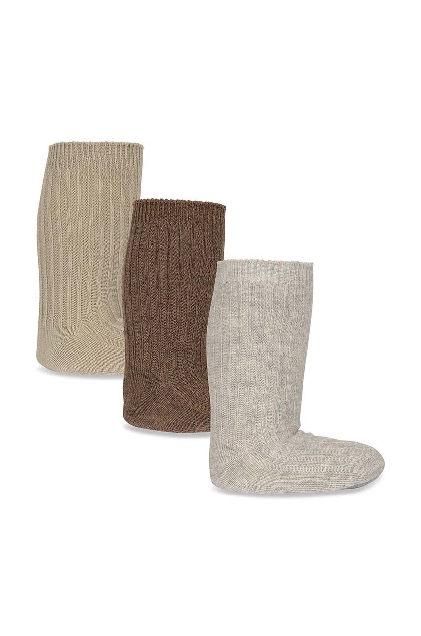 

Дитячі шкарпетки Konges Sløjd 3-pack колір бежевий