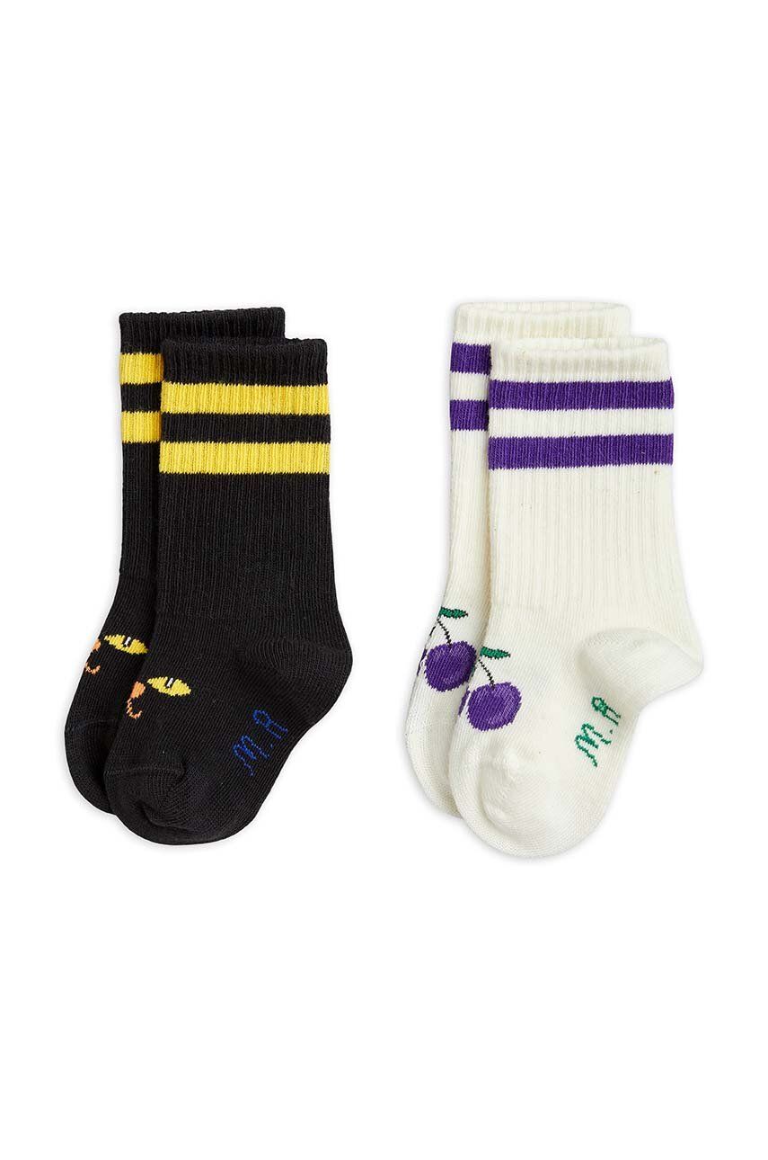 E-shop Dětské ponožky Mini Rodini 2-pack černá barva