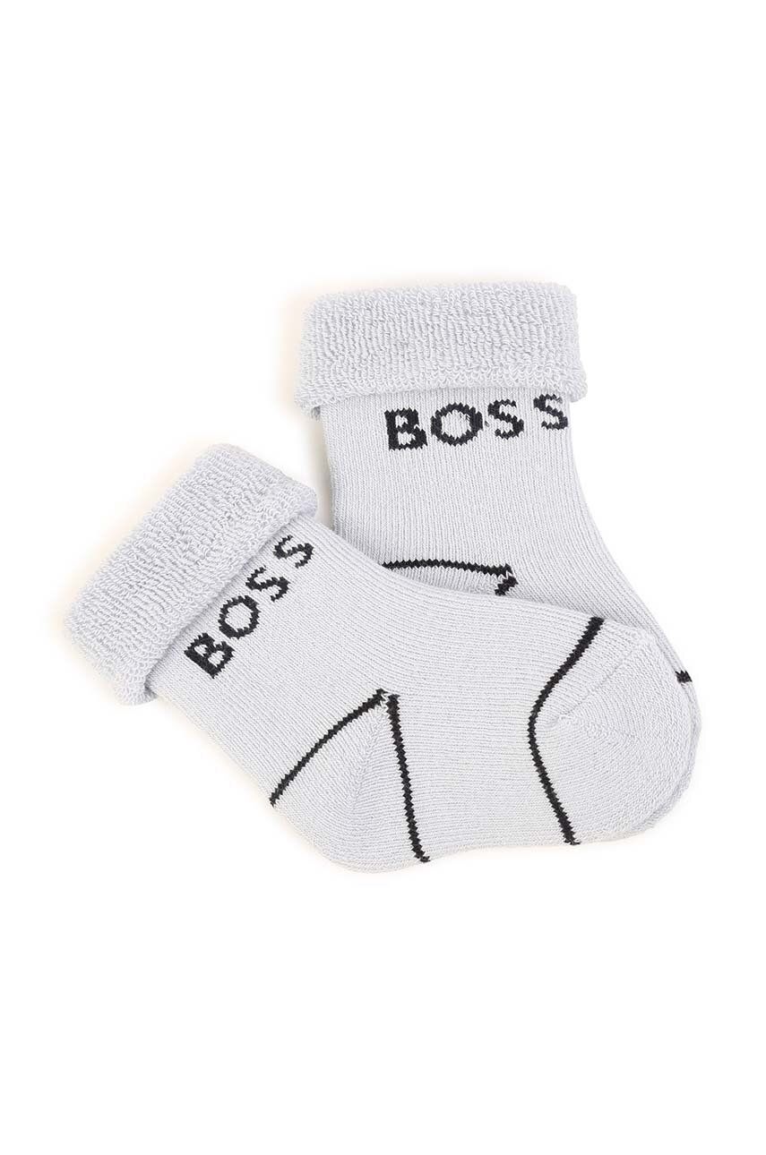 Levně Kojenecké ponožky BOSS 2-pack tmavomodrá barva