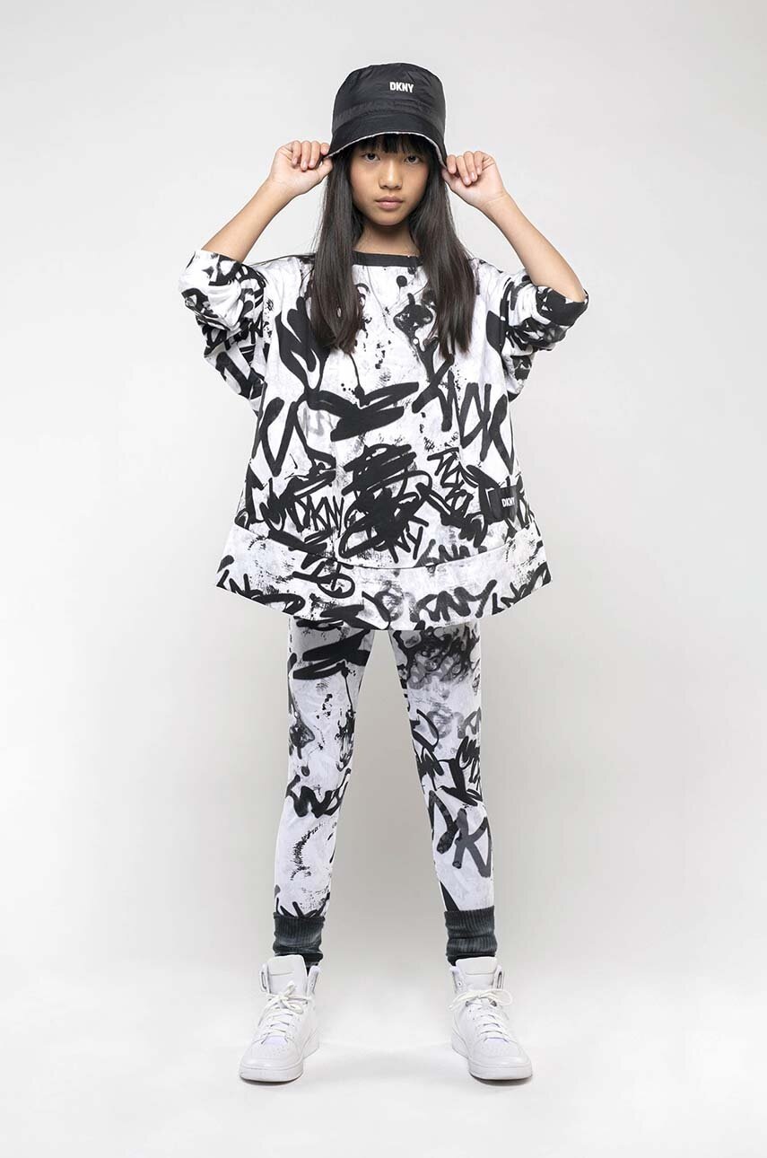 

Детские леггинсы Dkny цвет белый с узором