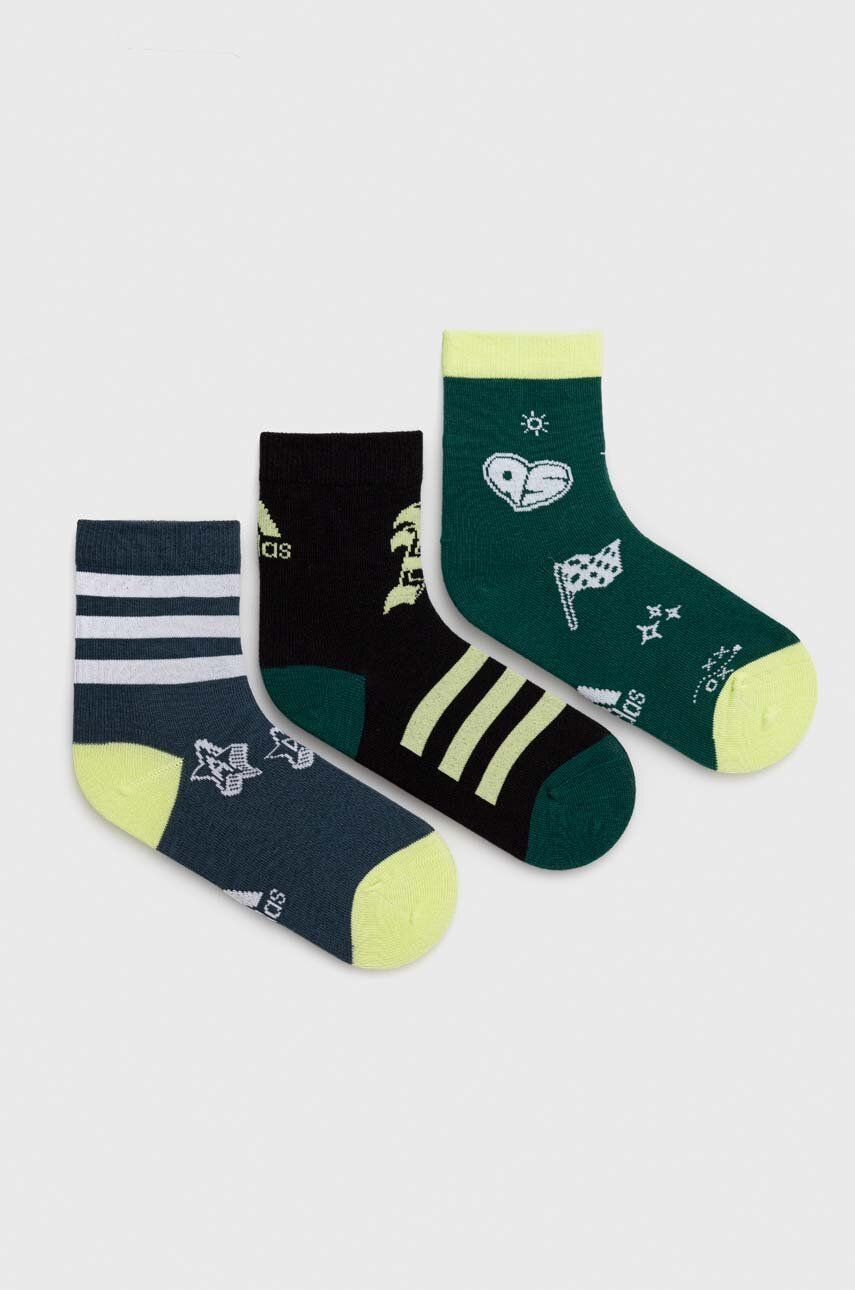 Levně Dětské ponožky adidas Performance 3-pack zelená barva