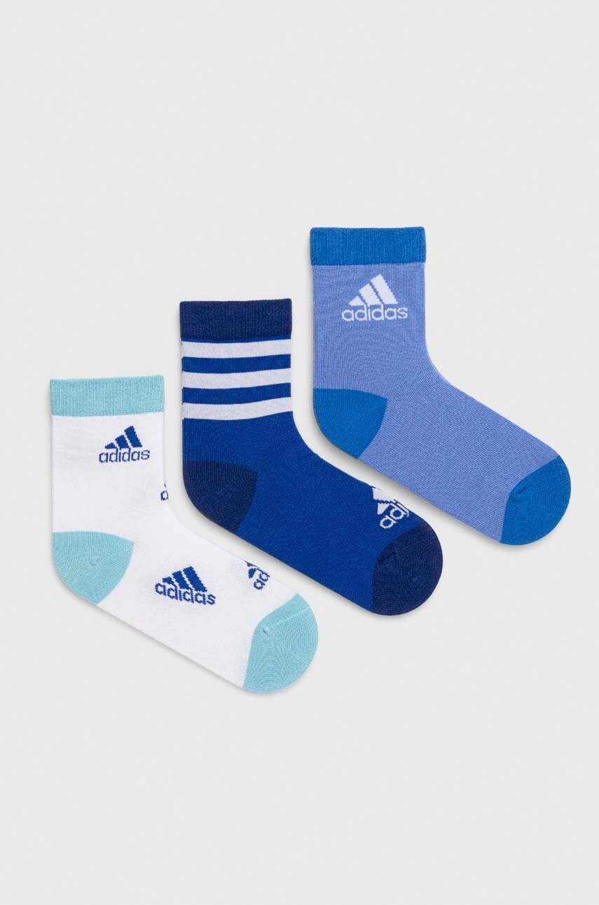 Dětské ponožky adidas Performance 3-pack - modrá -  72 % Bavlna