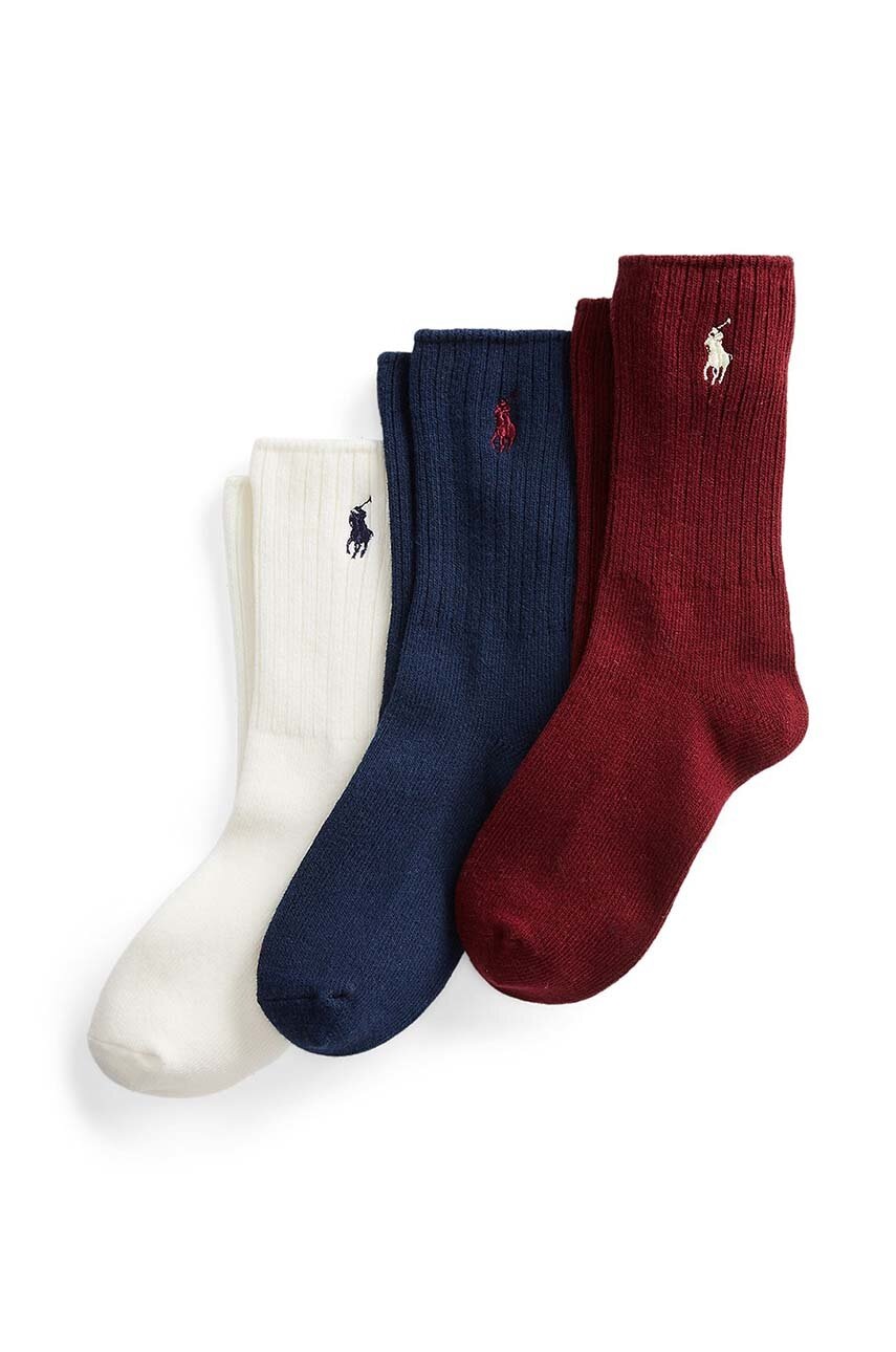 

Дитячі шкарпетки Polo Ralph Lauren 3-pack колір бордовий