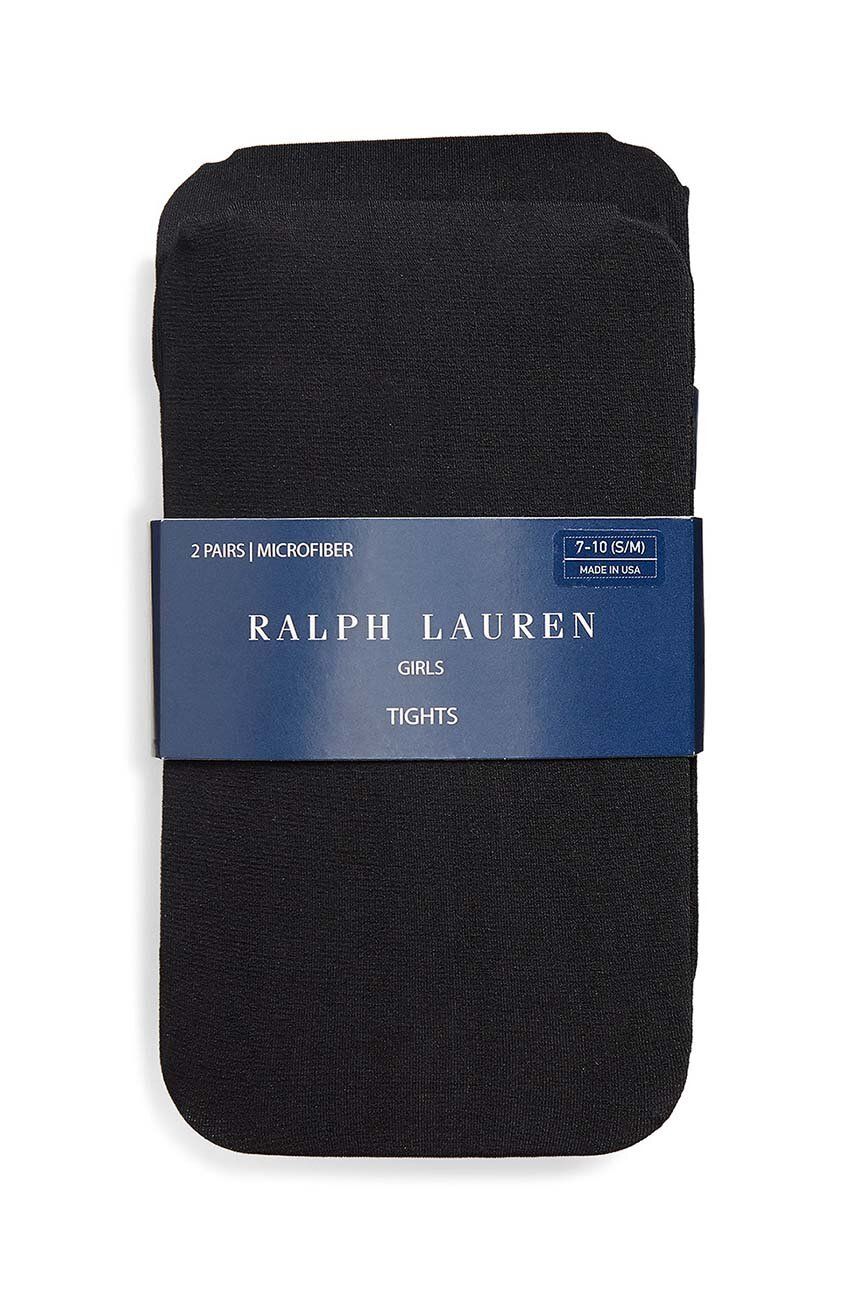 Dětské punčocháče Polo Ralph Lauren 2-pack černá barva - černá - 85 % Nylon