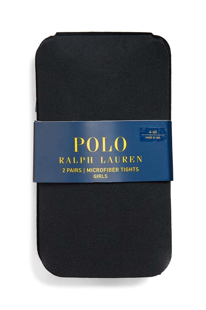 Dětské punčocháče Polo Ralph Lauren 2-pack černá barva