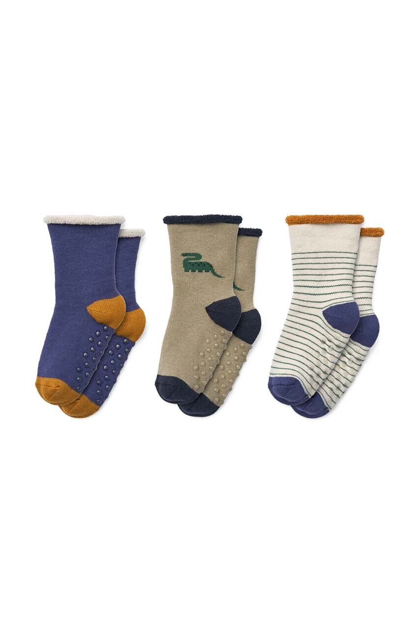 Levně Dětské ponožky Liewood 3-pack hnědá barva