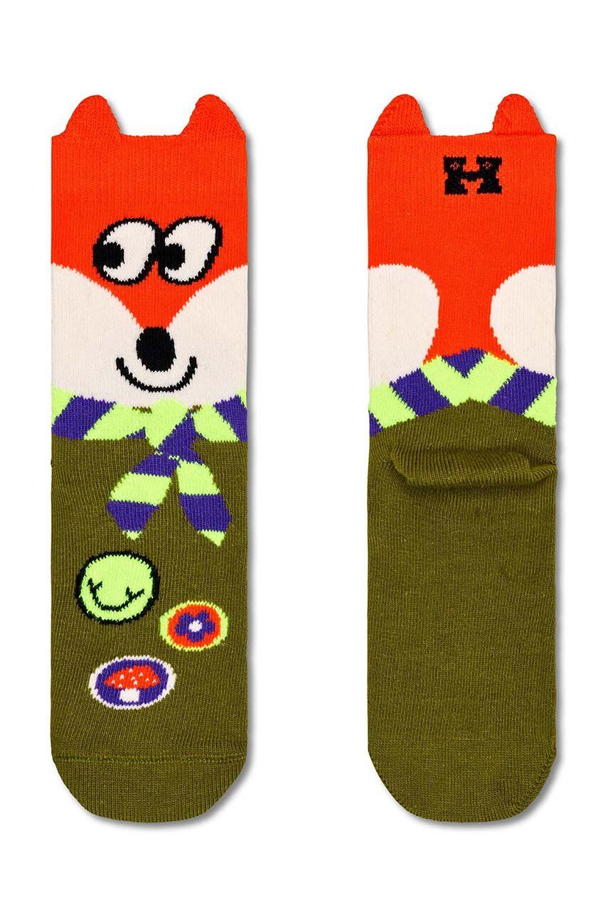 E-shop Dětské ponožky Happy Socks Fox Scout zelená barva