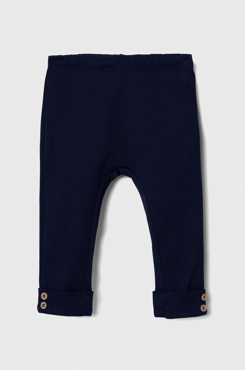 

Детские хлопковые леггинсы United Colors of Benetton цвет синий однотонные