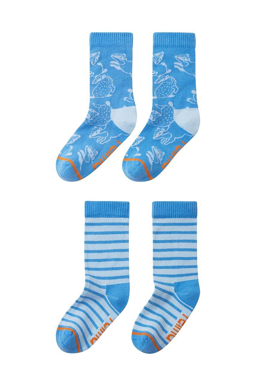 Dětské ponožky Reima Parit - modrá -  66 % Organická bavlna