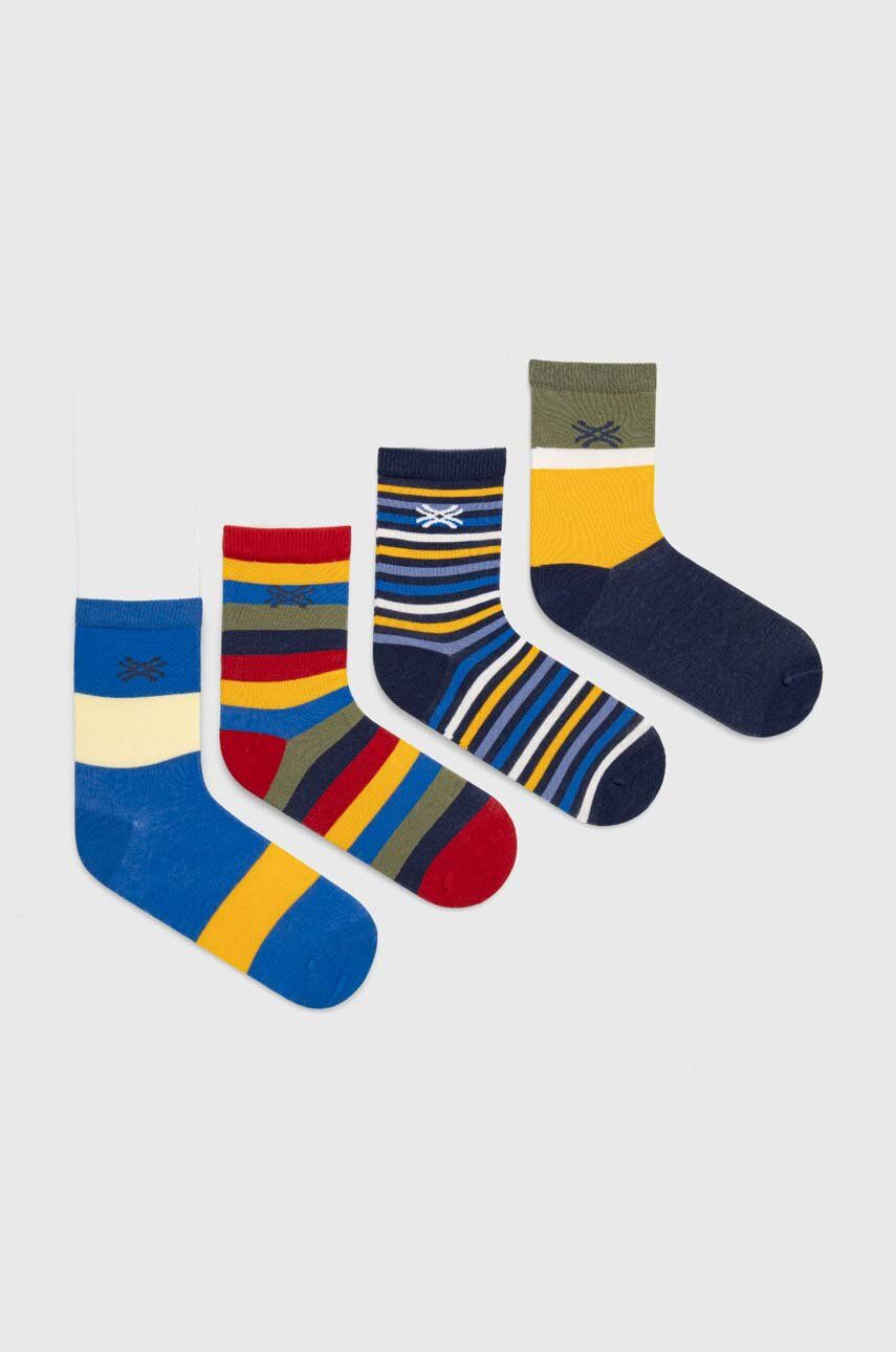 Dětské ponožky United Colors of Benetton 4-pack žlutá barva - žlutá - 71 % Bavlna