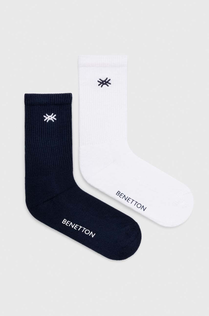 Ponožky United Colors of Benetton 2-pack tmavomodrá barva - námořnická modř -  80 % Bavlna