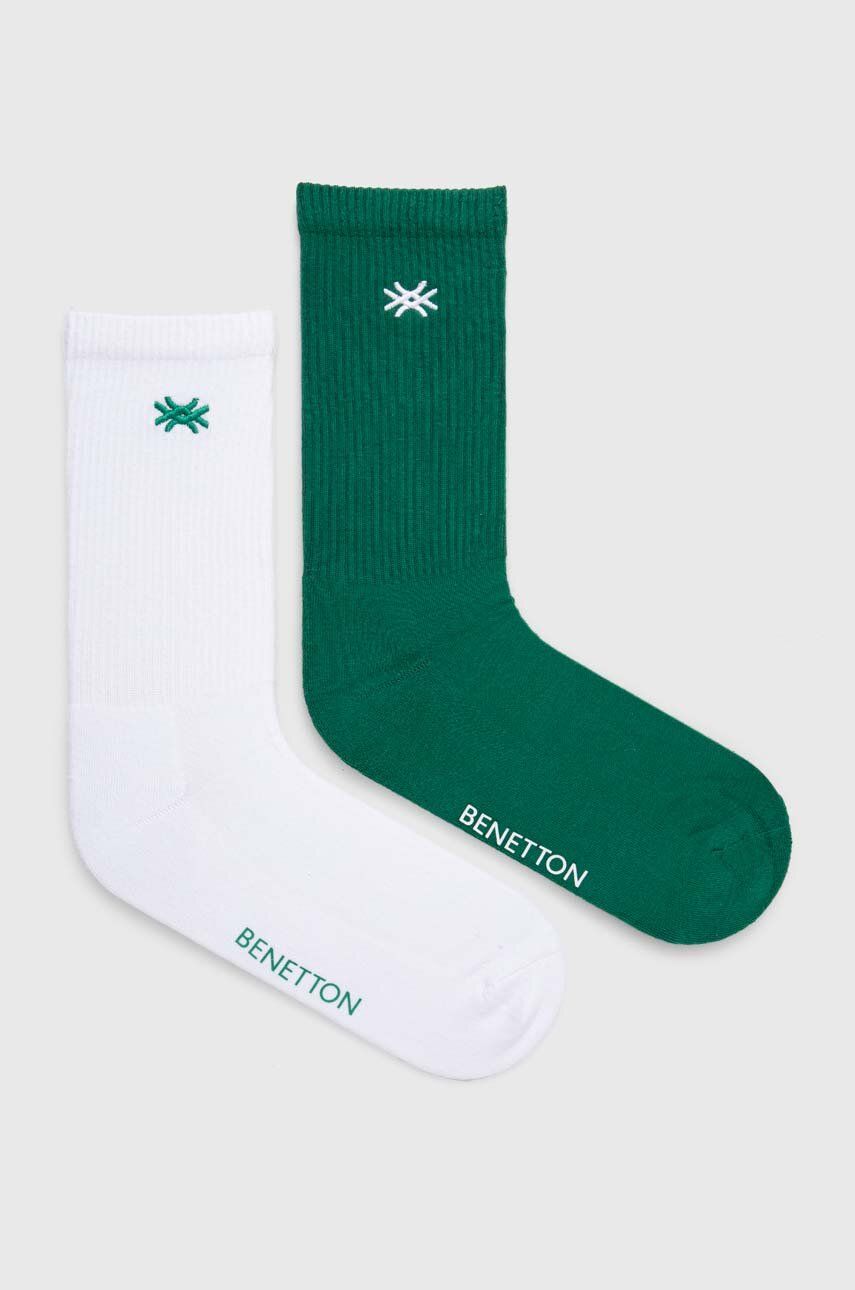 Ponožky United Colors of Benetton 2-pack zelená barva - zelená -  80 % Bavlna