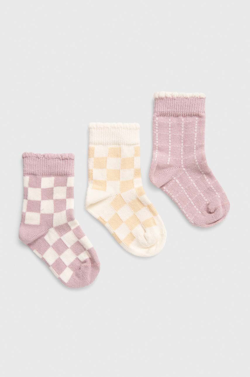 Levně Dětské ponožky United Colors of Benetton 3-pack růžová barva