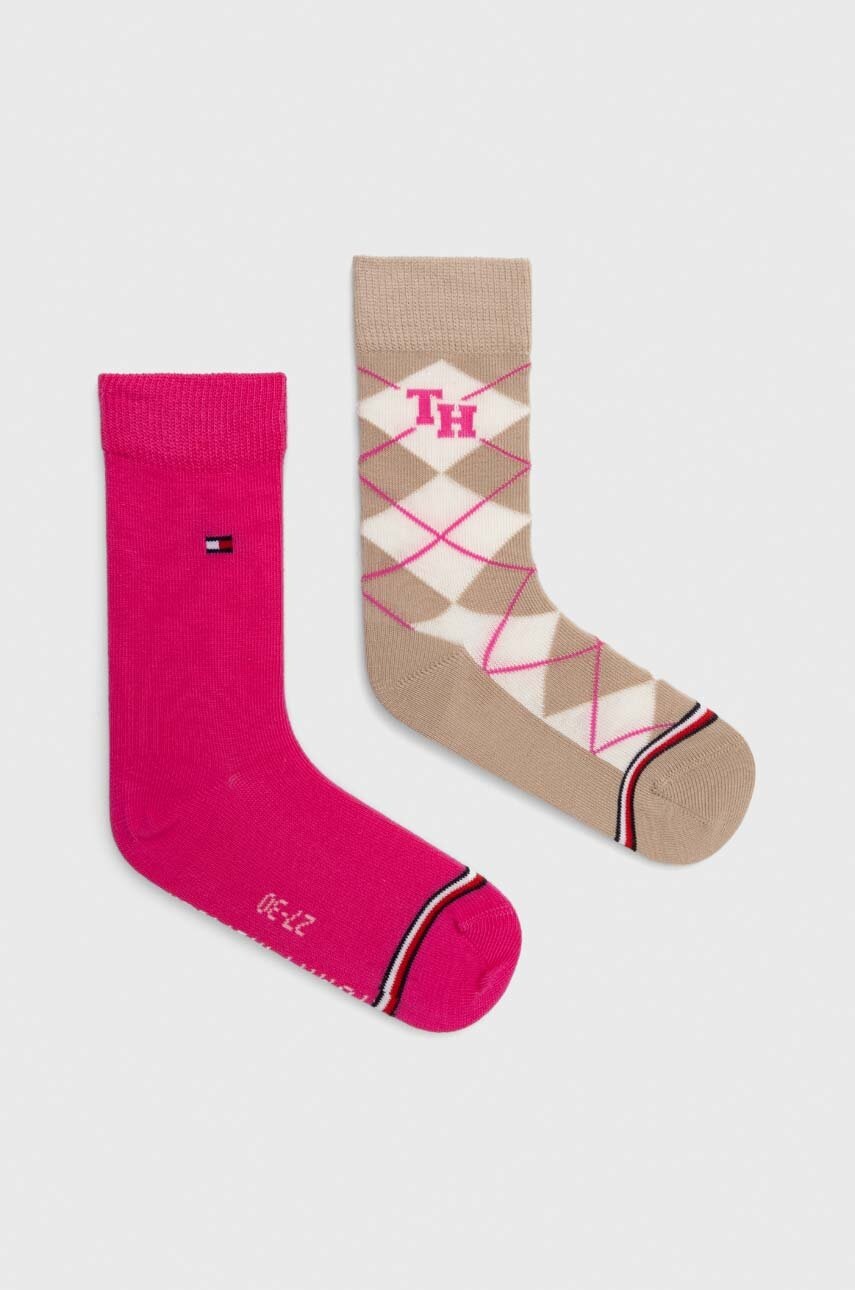 

Дитячі шкарпетки Tommy Hilfiger 2-pack колір рожевий