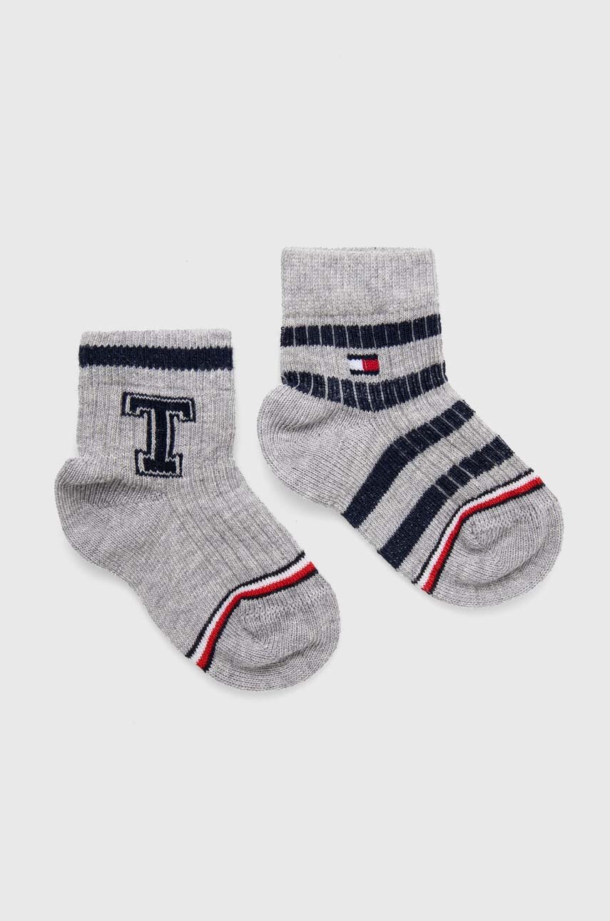 

Дитячі шкарпетки Tommy Hilfiger 2-pack колір сірий