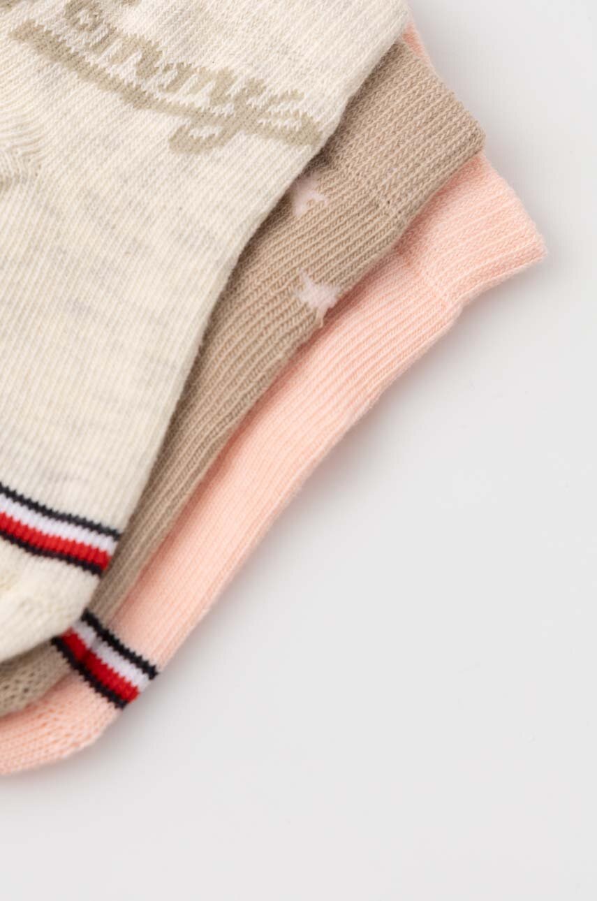 Дитячі шкарпетки Tommy Hilfiger 3-pack колір рожевий