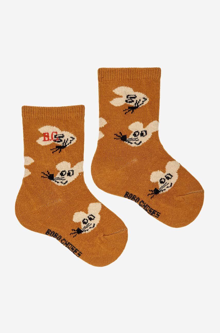 Dětské ponožky Bobo Choses hnědá barva - hnědá - 74 % Bavlna