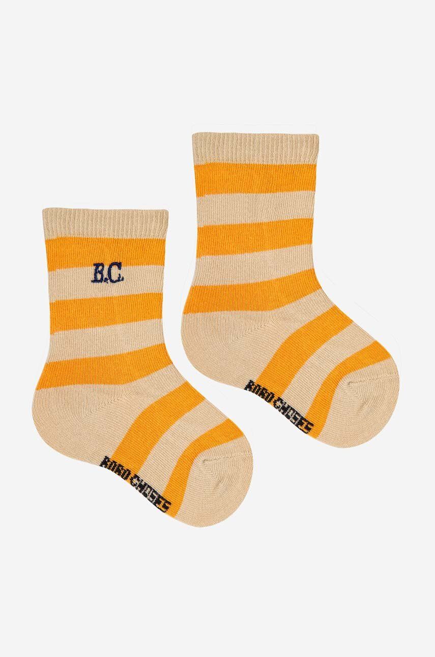 Dětské ponožky Bobo Choses žlutá barva - žlutá - 74 % Bavlna