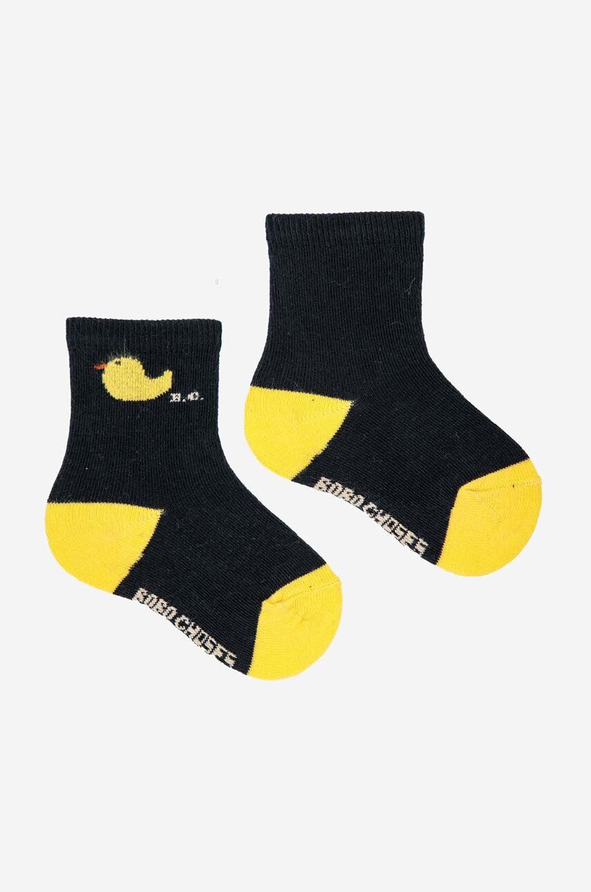 Dětské ponožky Bobo Choses tmavomodrá barva - námořnická modř - 74 % Bavlna