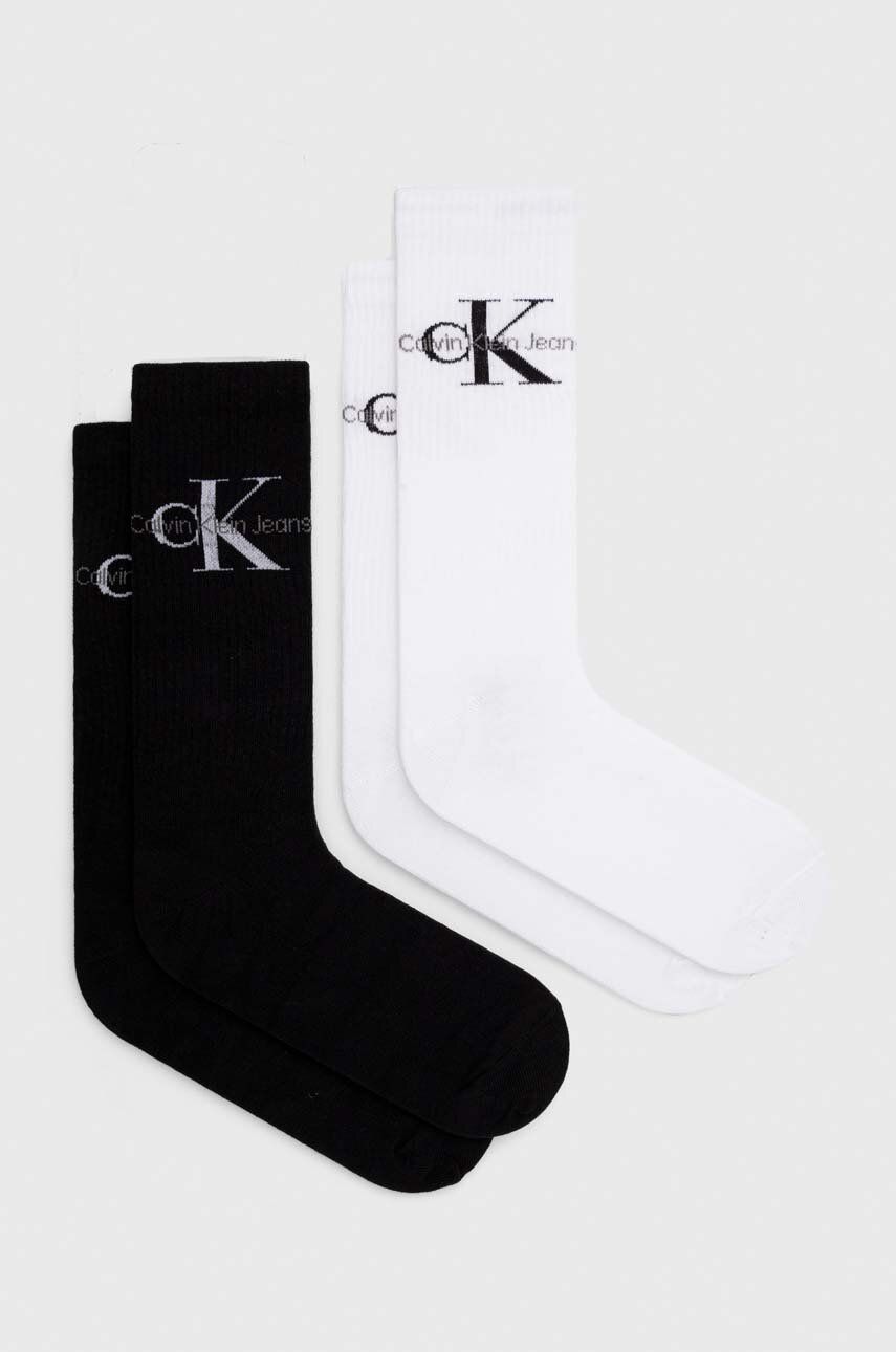 Levně Ponožky Calvin Klein Jeans 4-pack pánské, černá barva