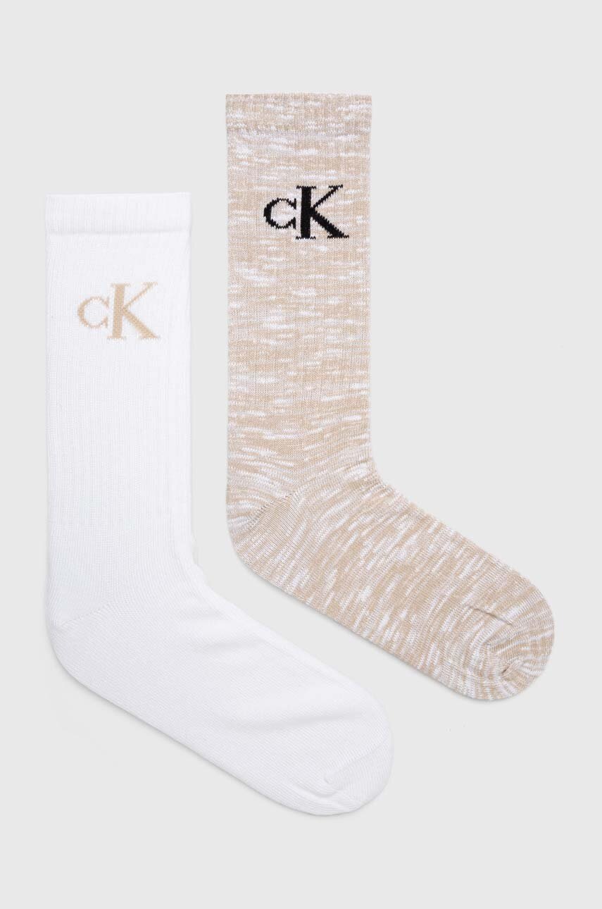 

Чорапи Calvin Klein Jeans (2 броя) в бежово, Бежов