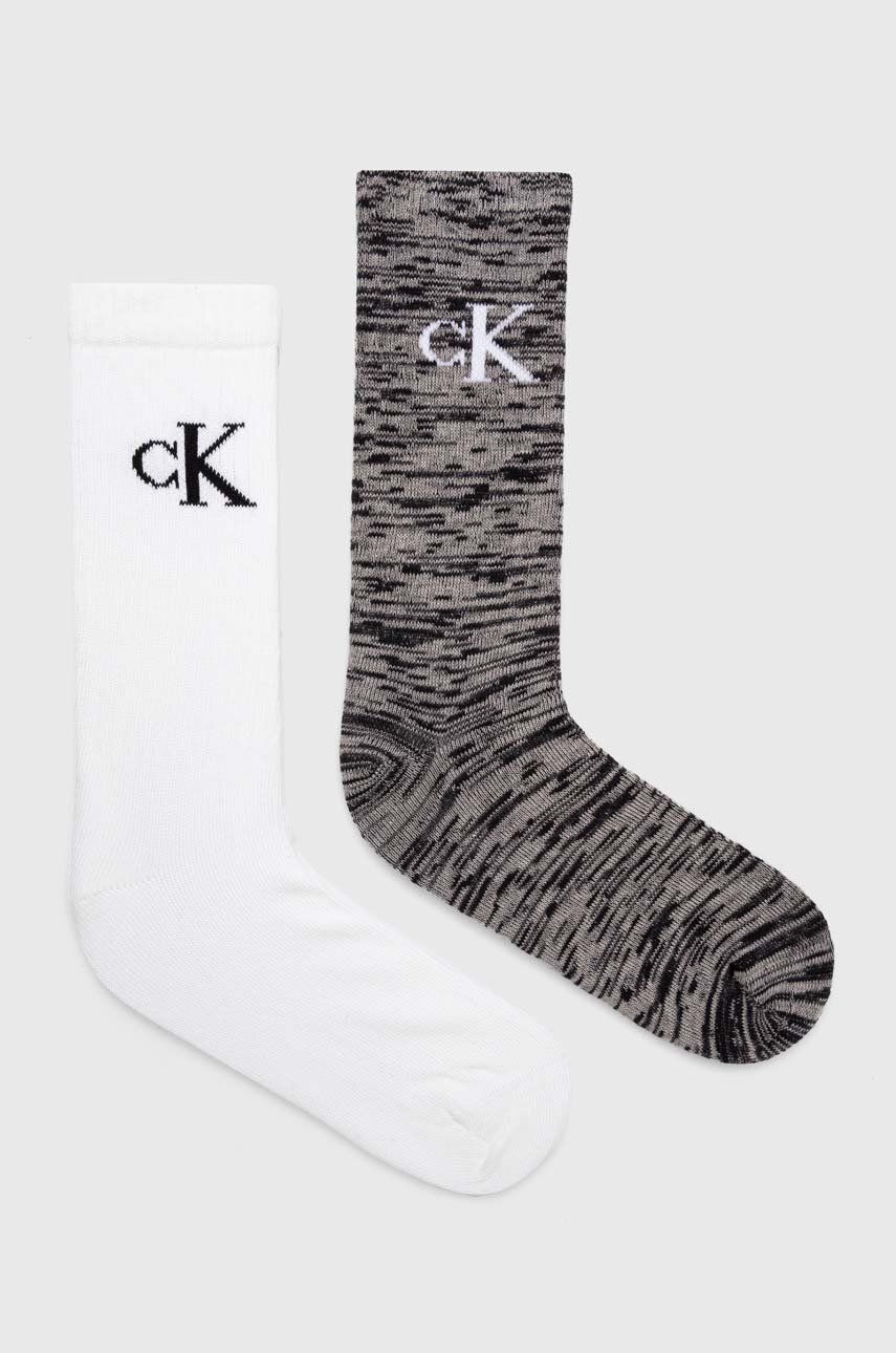 Levně Ponožky Calvin Klein Jeans 2-pack pánské, černá barva