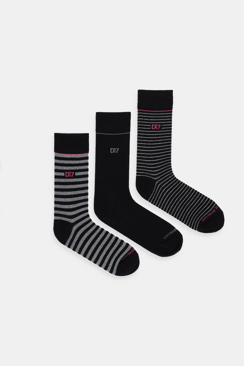 CR7 Cristiano Ronaldo șosete 3-pack culoarea negru, 0