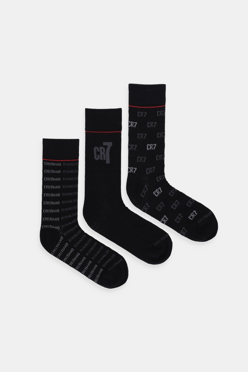CR7 Cristiano Ronaldo șosete 3-pack culoarea negru, 0