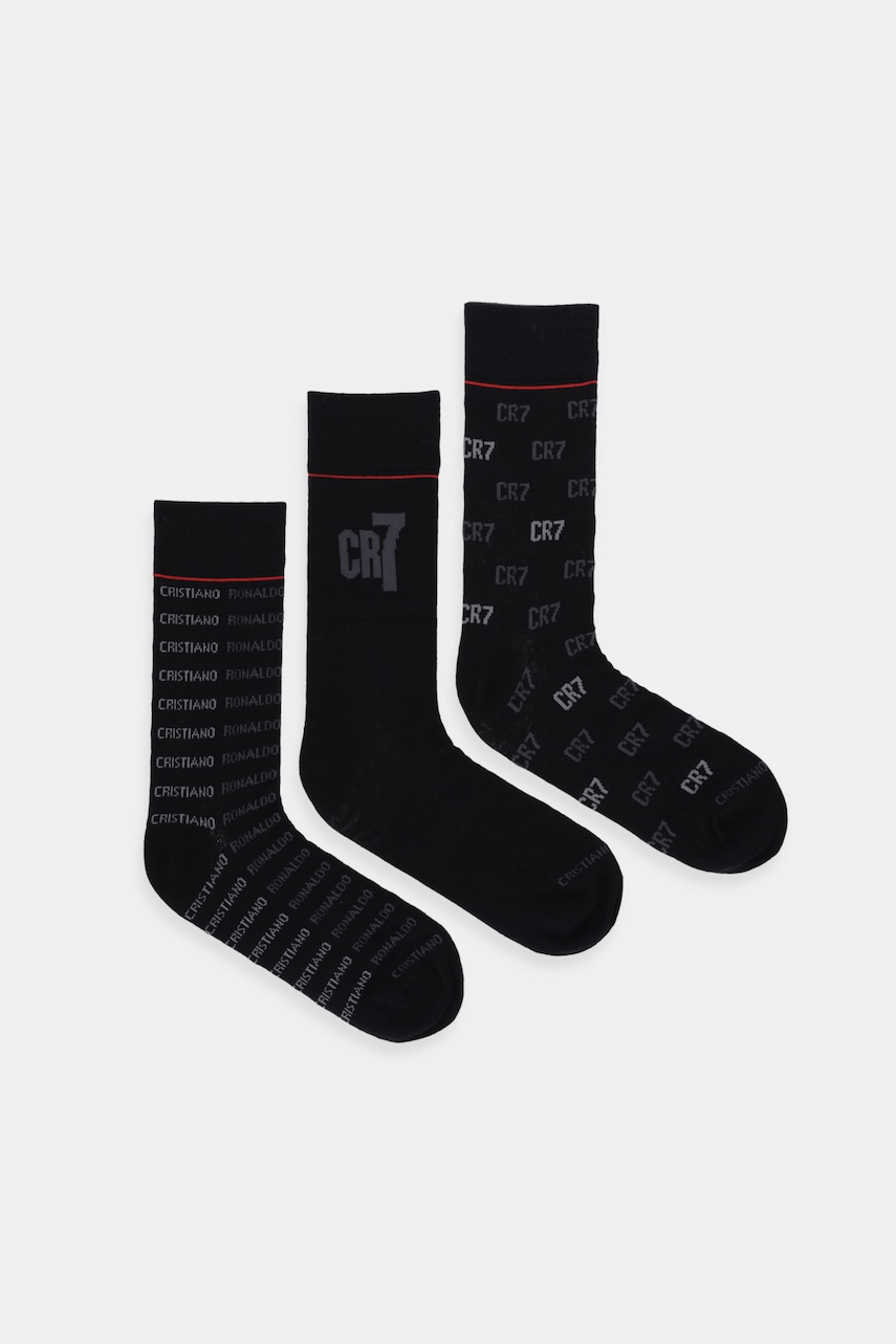 CR7 Cristiano Ronaldo șosete 3-pack culoarea negru, 0