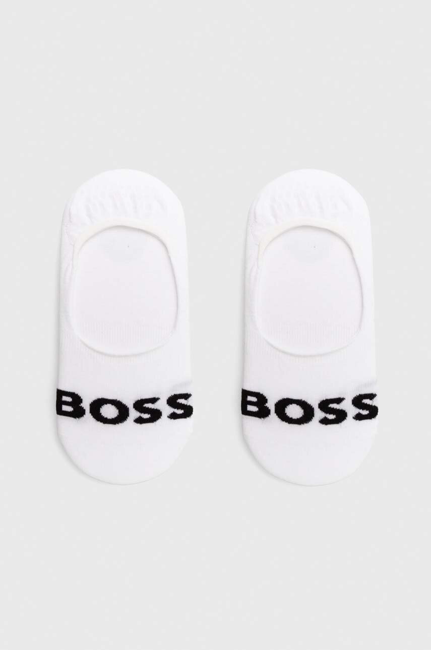 BOSS șosete 2-pack bărbați, culoarea alb 50477866